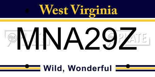 MNA29Z West Virginia License Plate
