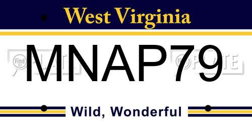 MNAP79 West Virginia License Plate