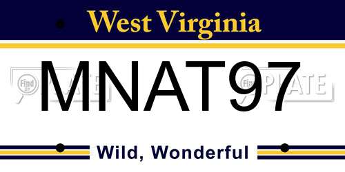 MNAT97 West Virginia License Plate