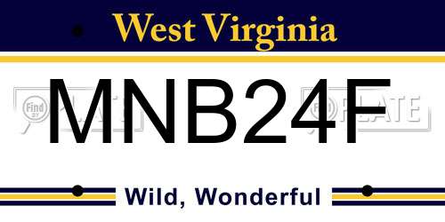 MNB24F West Virginia License Plate