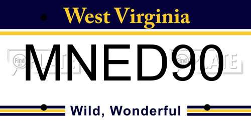 MNED90 West Virginia License Plate