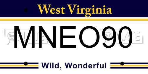 MNEO90 West Virginia License Plate
