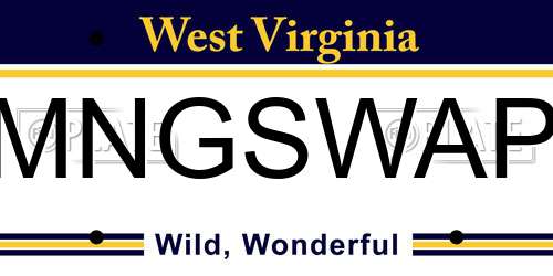 MNGSWAP West Virginia License Plate