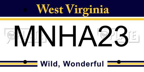 MNHA23 West Virginia License Plate