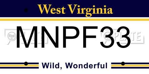 MNPF33 West Virginia License Plate