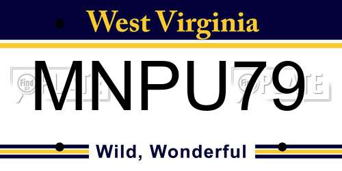 MNPU79 West Virginia License Plate