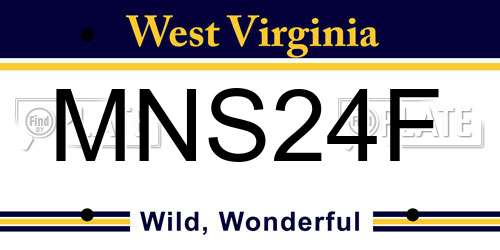 MNS24F West Virginia License Plate