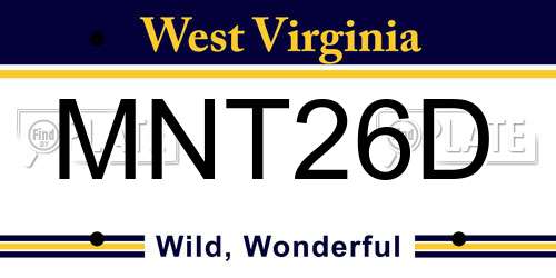 MNT26D West Virginia License Plate