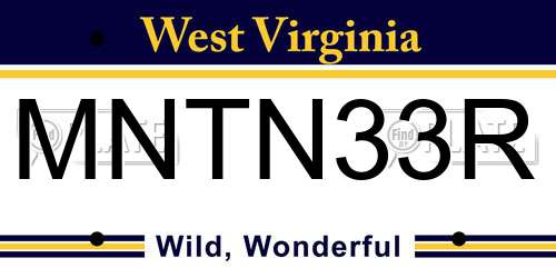 MNTN33R West Virginia License Plate