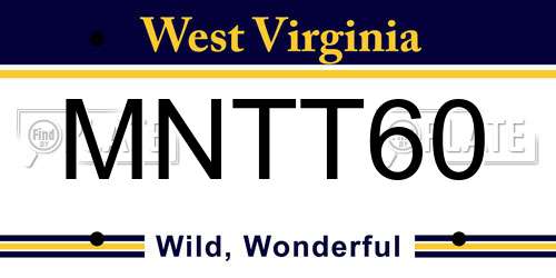 MNTT60 West Virginia License Plate