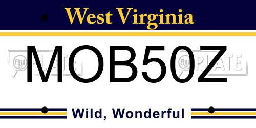 MOB50Z West Virginia License Plate