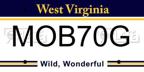 MOB70G West Virginia License Plate