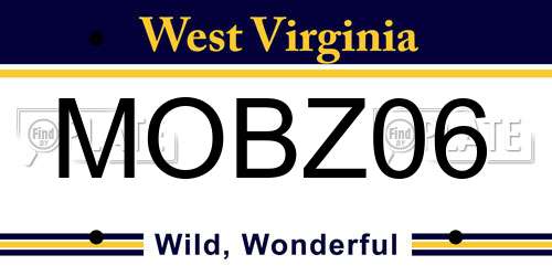 MOBZ06 West Virginia License Plate