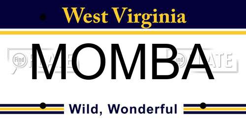 MOMBA West Virginia License Plate
