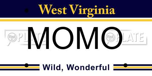 MOMO West Virginia License Plate