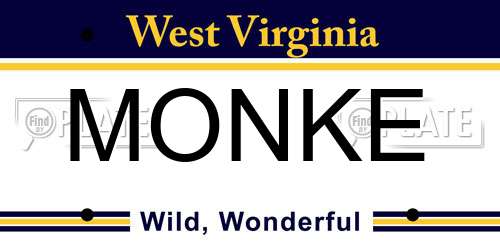 MONKE West Virginia License Plate