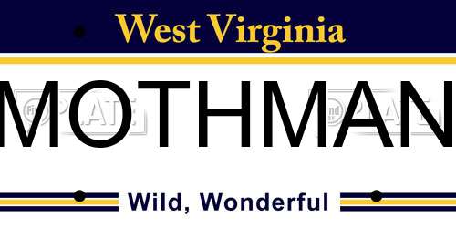 MOTHMAN West Virginia License Plate