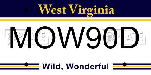 MOW90D West Virginia License Plate