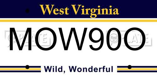 MOW90O West Virginia License Plate