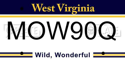 MOW90Q West Virginia License Plate