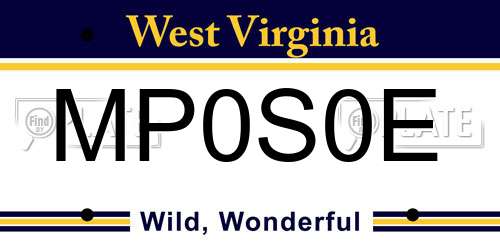 MP0S0E West Virginia License Plate