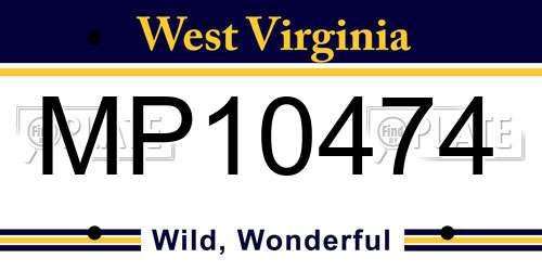 MP10474 West Virginia License Plate