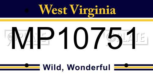 MP10751 West Virginia License Plate