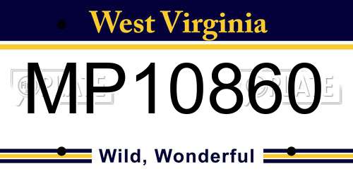 MP10860 West Virginia License Plate