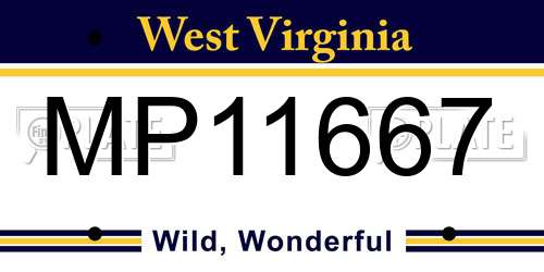MP11667 West Virginia License Plate