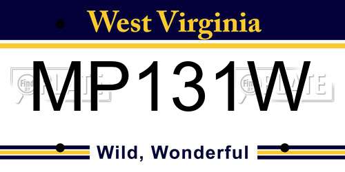 MP131W West Virginia License Plate