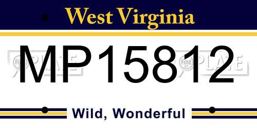 MP15812 West Virginia License Plate