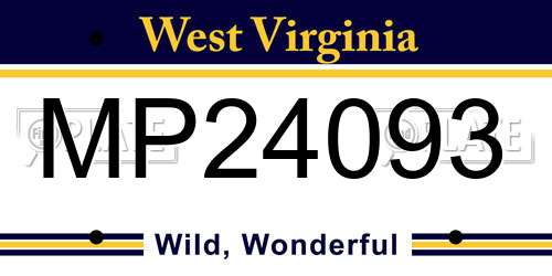 MP24093 West Virginia License Plate
