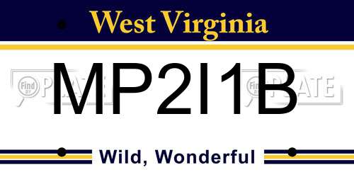 MP2I1B West Virginia License Plate