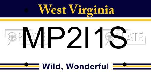 MP2I1S West Virginia License Plate
