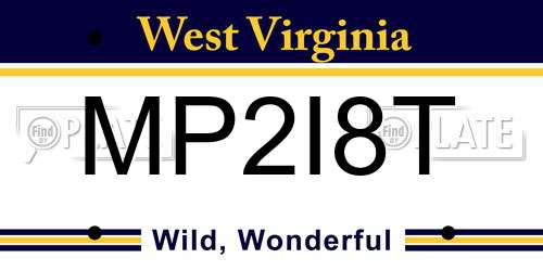 MP2I8T West Virginia License Plate