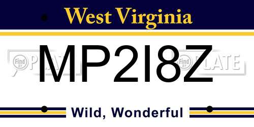MP2I8Z West Virginia License Plate