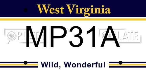 MP31A West Virginia License Plate