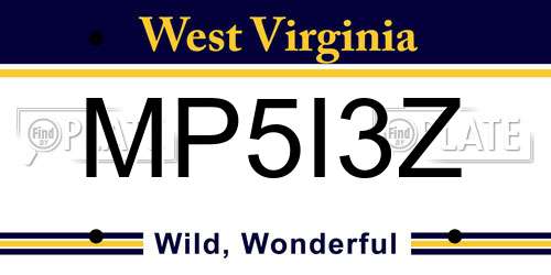 MP5I3Z West Virginia License Plate