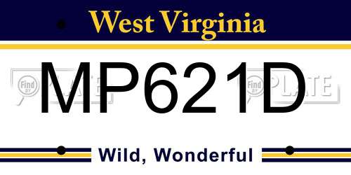 MP621D West Virginia License Plate