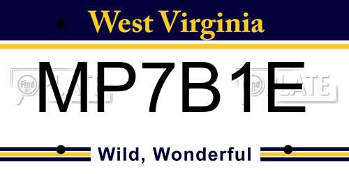 MP7B1E West Virginia License Plate