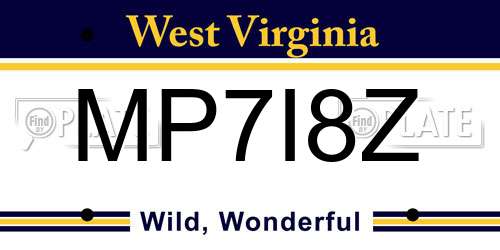 MP7I8Z West Virginia License Plate