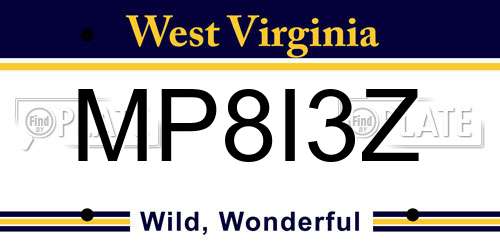 MP8I3Z West Virginia License Plate