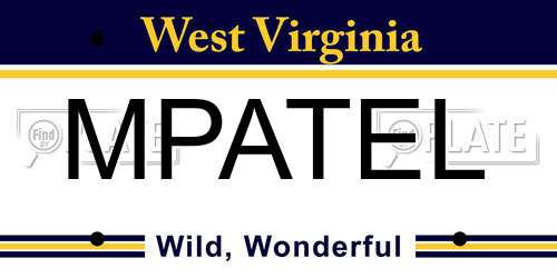 MPATEL West Virginia License Plate