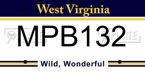 MPB132 West Virginia License Plate