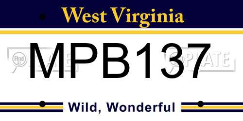 MPB137 West Virginia License Plate