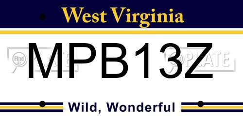 MPB13Z West Virginia License Plate