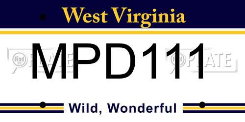 MPD111 West Virginia License Plate