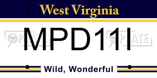 MPD11I West Virginia License Plate