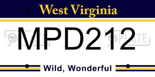 MPD212 West Virginia License Plate
