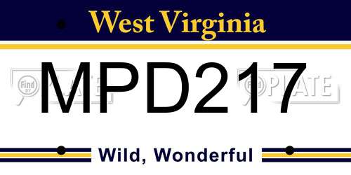 MPD217 West Virginia License Plate